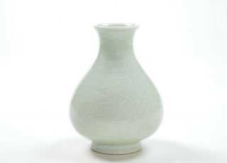 A Rare Chinese Celadon Porcelain Dragon Vase