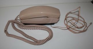 Vintage Gte Beige Desk Telephone Slimline Rotary Dial