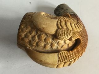 BIN Early Meerschaum Eagle Claw Pipe with Sterling Silver Banding 4
