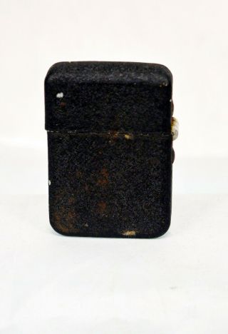 Vintage WWII Berkeley Windproof Lighter Black Crackle Wrinkle 3 Barrel Hinge 2