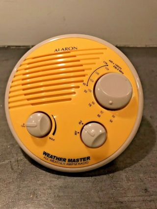 Vintage Alaron Yellow Weather Master Portable Am/fm Radio For The Boat