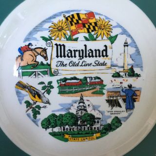 Vintage Maryland Md Souvenir State Plate - Homer Laughlin