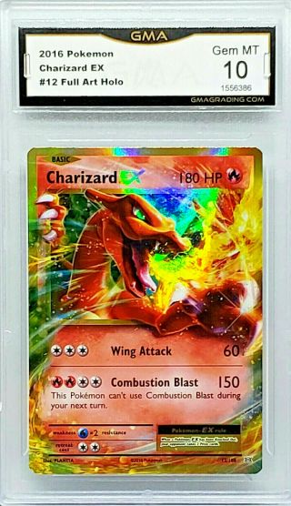 Graded 10 Charizard Ex 12/108 Full Art Ultra Rare Holo Pokemon Xy Evolutions