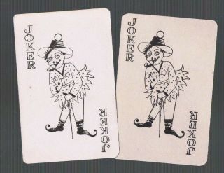 Playing Cards 2 Very Early Indian Joker/jokers Dressed Up Gent Joker786