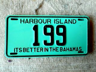 Harbor Harbour Island Bahamas License Plate Tag 1977 :the Only Year With Slogan
