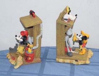 Very Rare Walt Disney Mickey & Minnie Mouse Western Cowboy Bookends