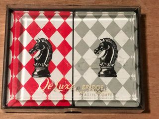 Vintage Deluxe Bridge Playing Cards (double Deck,  Chess Knight Backing)