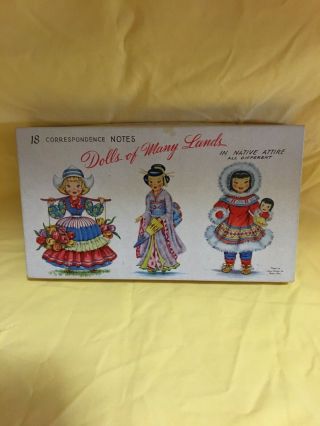 Vintage Ephemera Dolls Of Many Lands Note Card Set
