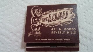Vintage Tiki Matchbook The Luau Beverly Hills Ca