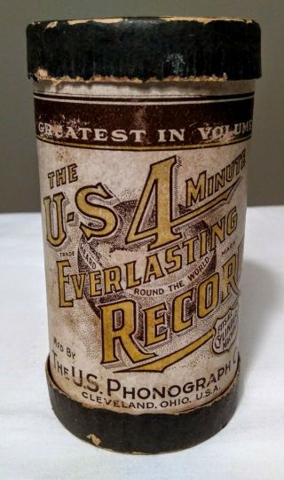Us Everlasting Phonograph Cylinder 4 Minute Record - " Those Evening Bells "