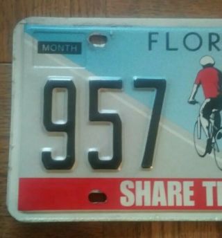 LICENSE PLATE Florida Share The Road Bicycle Aluminum metal specialty sport tag 2