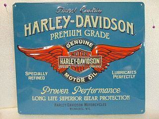 Harley Davidson Motorcycles Motor Oil Advertising Sign Rooney $9.  95 Nr
