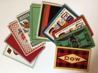 10 Vintage Playing Cards Advertising Dow/rutland/hi - Lex/egyptian Lacquers/etc