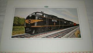 Erie Rr Train Poster General Motors Diesel Ft Locomotive Circa 1944 Emd Gm