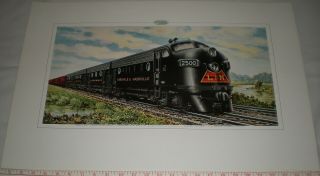 Louisville & Nashville Rr Train Poster Locomotive General Motors Diesel Emd 1948