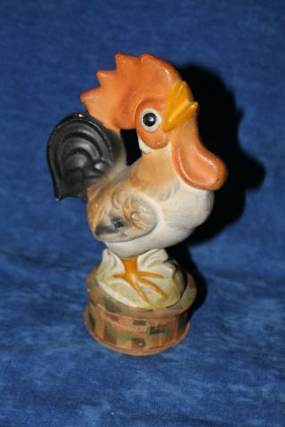 Vintage Rooster Chicken Candy Container Composite And Paper