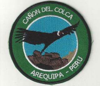 Colca Canyon Arequipa Peru Souvenir Patch Home Of The Great Andean Condor