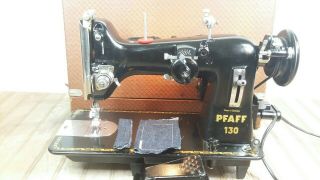 Pfaff 130 Heavy Duty All Steel Zigzag Sewing Machine Serviced Canvas,  Leather