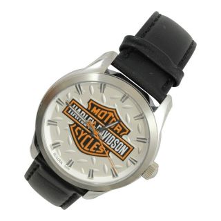 Harley - Davidson - Mens - B&s - With - Diamond - Plate - Background Bulova Watch -