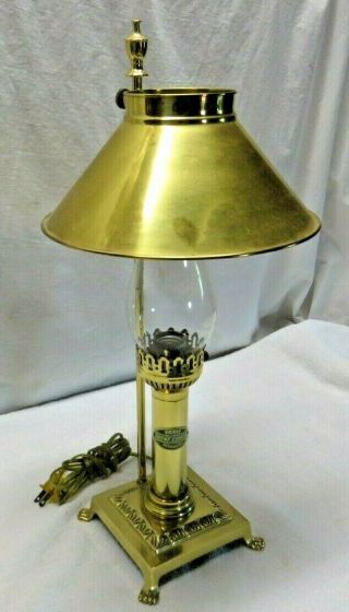 Vintage Paris Istanbul Orient Express Brass Table Lamp Adjustable Shade