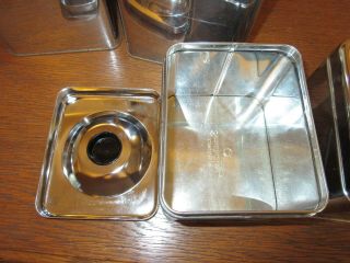 Vintage Mid Century Modern Chrome Canister Set of 4 Lincoln BeautyWare EUC 5
