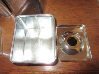 Vintage Mid Century Modern Chrome Canister Set of 4 Lincoln BeautyWare EUC 6