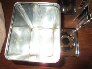 Vintage Mid Century Modern Chrome Canister Set of 4 Lincoln BeautyWare EUC 8