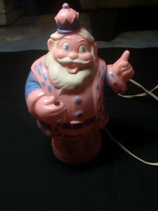 Vintage 50s Very Rare Pink/Blue Harett Gilmar Plastic Christmas Santa Bank Light 2