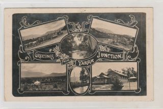 Vintage Postcard Greetings From Yarra Junction Victoria 1900s