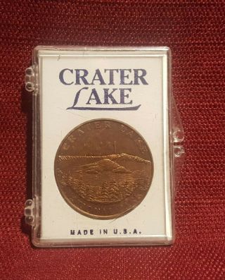 Crater Lake National Park Oregon,  The Lodge,  Collector 1.  5 Inch Brass Coin