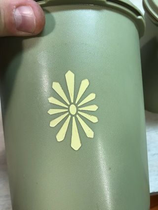 Green With Yellow Beam Canister Set Plastic Vintage Tupperware Container 6