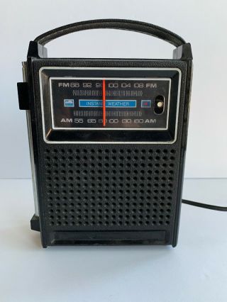Vtg General Electric Ge Am/fm Instant Weather Band Portable Radio