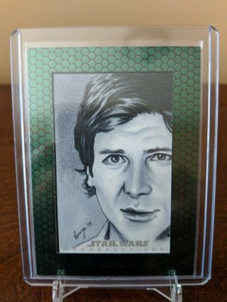 Star Wars Perspectives 1/1 Sketch Card - Harrison Ford Han Solo