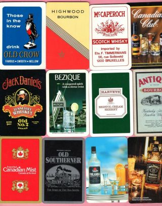 12 Single Swap Playing Cards Ads For Liquor Whisky Bourbon Scotch Some Vintage