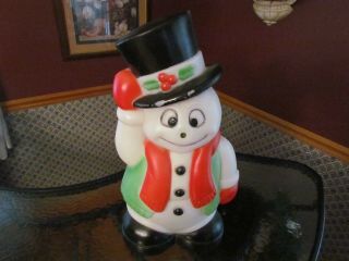 Frosty Snowman Blow Mold Christmas Hard Plastic Lights Cord 18 " General Foam
