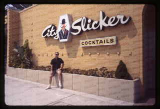 (400) Vintage 1963 35mm Slide Photo - Los Angeles Ca - City Slicker Cocktails
