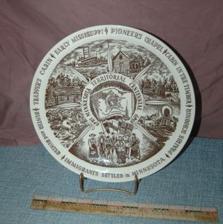 1949 Vernon Kilns Vintage Plate Minnesota Territorial Centennial Mn Minn