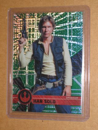 2017 Star Wars High Tek Han Solo Harrison Ford Green Cube Card A Hope Movie