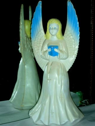 Christmas Angel Blow Mold Union Hard Plastic Lighted 18 " Next Day Ship