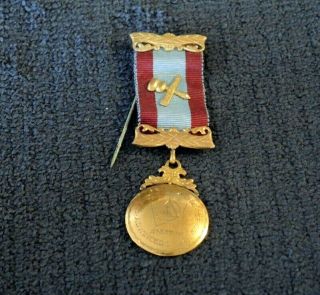 Gilt Australia Masonic Medal Made Of Kgvi Penny Clarence Ra Chapter Dated 1955