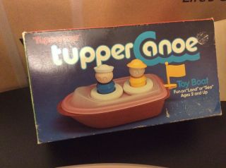 1985 Tuppertoys Tupper Canoe Toy Boat COMPLETE w/Box Near RARE 80s 2