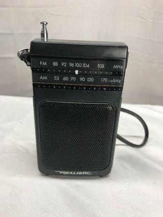 Vintage Realistic Radio Shack Am Fm 1992 Portable Pocket Radio 12 - 727