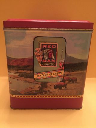 Vintage Red Man Chewing Tobacco Tin Box 4