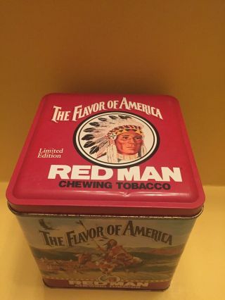 Vintage Red Man Chewing Tobacco Tin Box 5