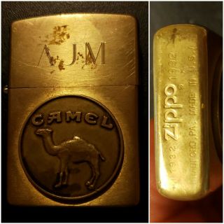 Vintage Zippo Lighter Camel Anniversary 1932 1992 Commemerative Brass