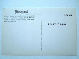 Un - Disneyland Art Corner Postcard Mickey Mouse - TWA Rocket in Tomorrowland 2