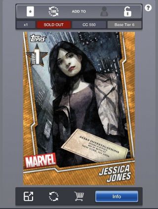Digital Jessica Jones Week 1 Marvel Collect By Topps Mcbt Cc 550
