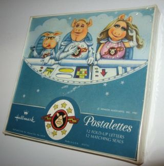 Vintage 1981 Hallmark Postalettes Pigs In Space Stationary Piggy Henson Muppets