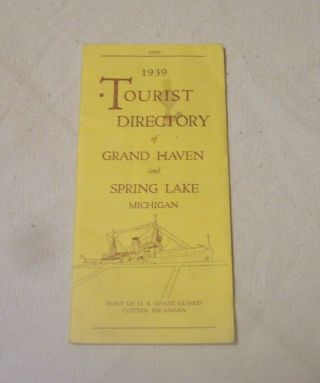 1939 Tourist Directory Of Grand Haven And Spring Lake Michigan
