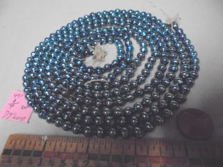 Christmas Garland Mercury Glass Blue 79 " Long 1/4 " Beads 4918 Vintage
